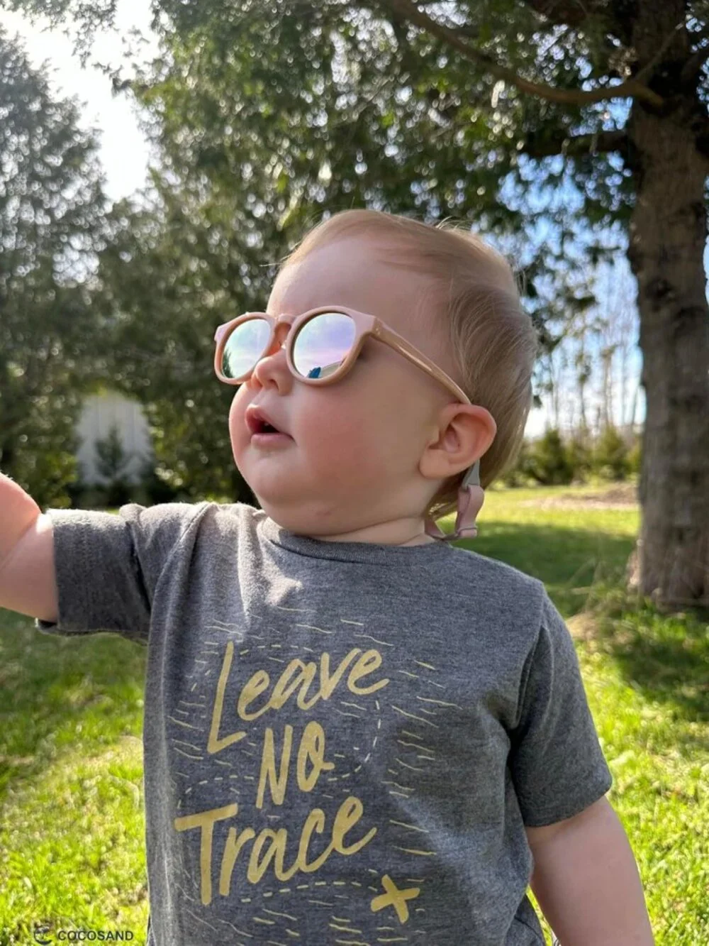 Polarized Baby Toddler Sunglasses with Strap - Flexible Round Frame for 0-6